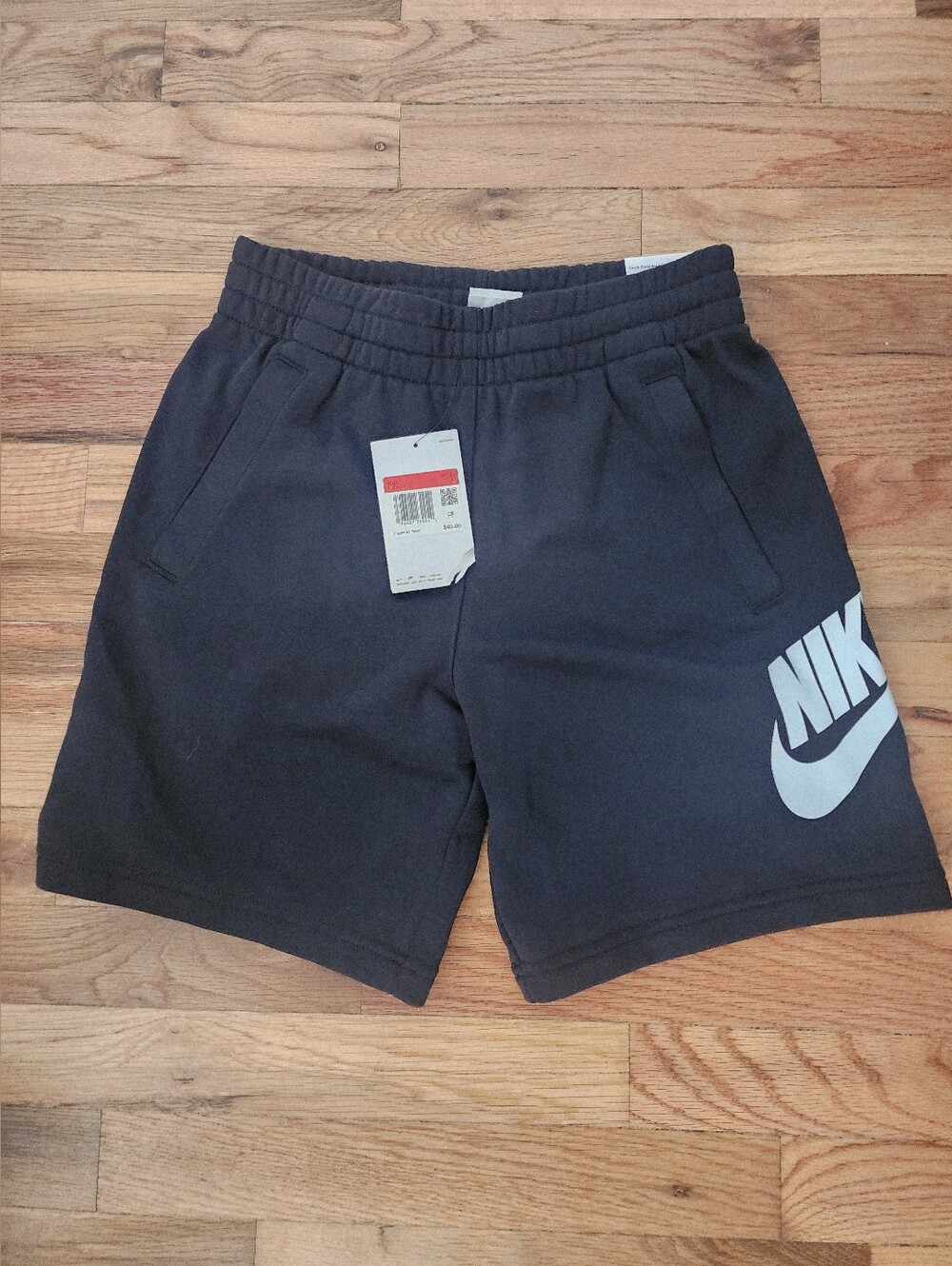 Nike Black Kids Logo Fleece Athletic Shorts